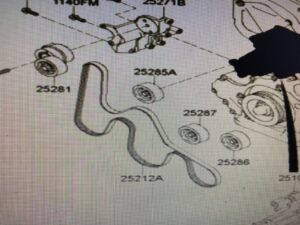Dây Curoa Tổng Hyundai Porter 2 H150 N250 EX8 Solati Kia K200 K250 N500 N650